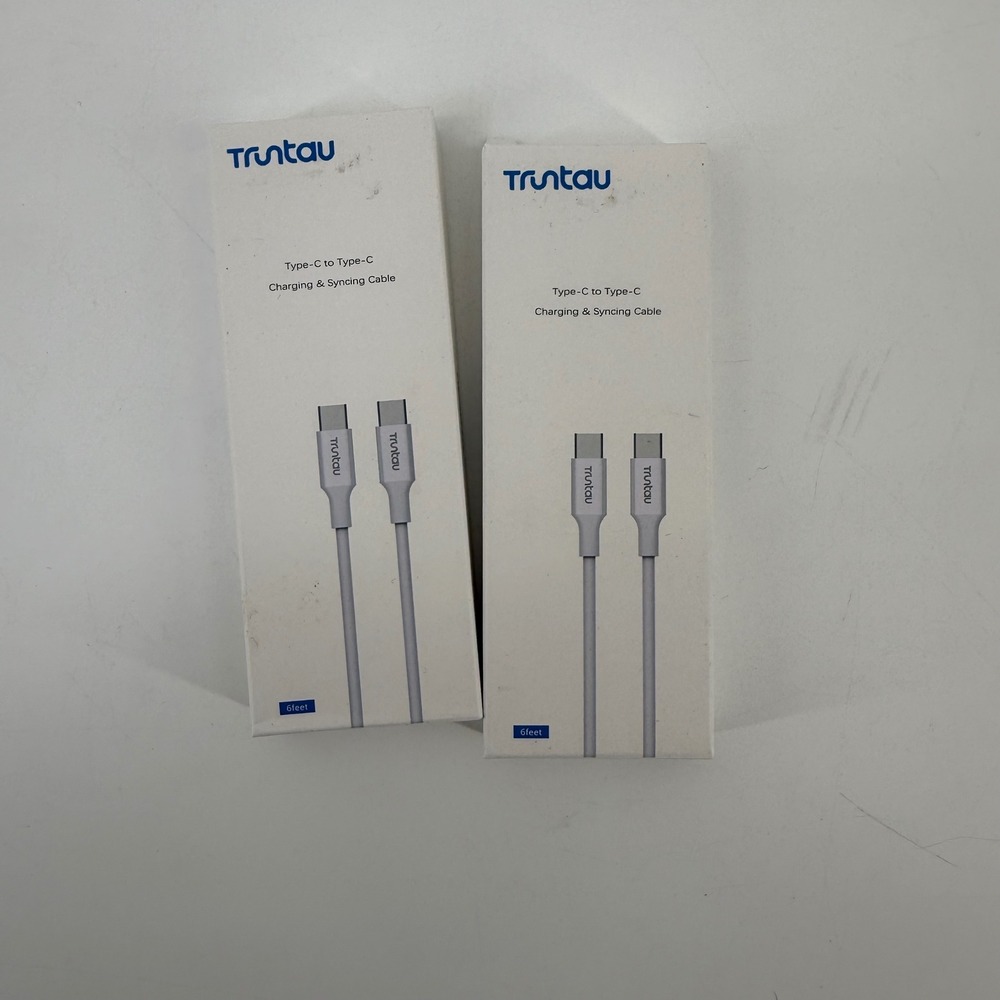 2 pack Trunau USB C to USB C Cable 6ft White Fast Charging Data Sync White
